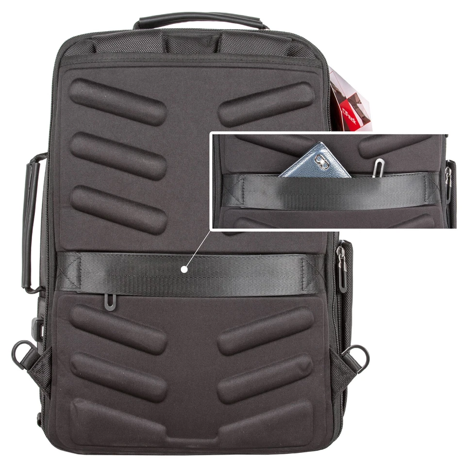 Mochila de negocios RFID de 15,6" para computadora portátil compartimento de aumento bolsa puerto de carga USB Foto 2 de 4