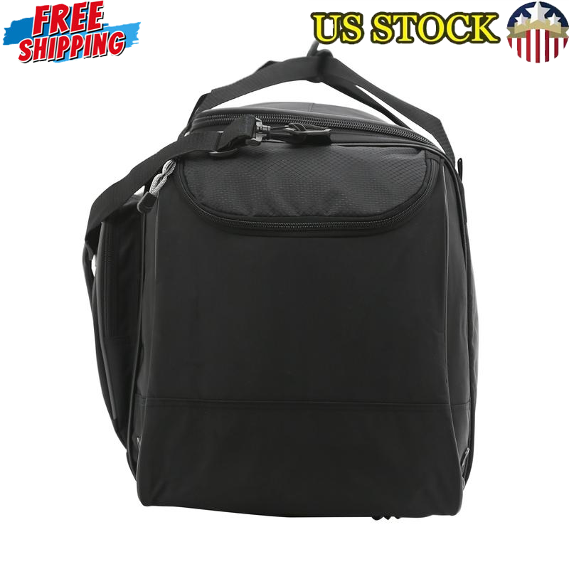 Durable 28 in Polyester Sports Duffel Bag W/ Pockets & Shoulder Strap Black New