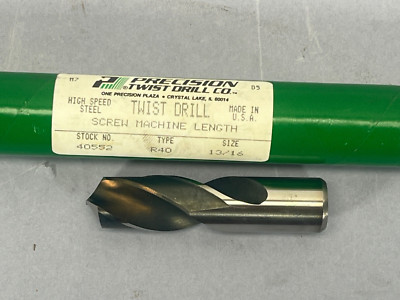 Precision twist drill screw machine length 13/16 r40, stock no 40552, hss