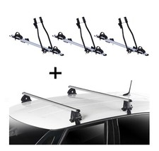 3x Fahrradträger SAGITTAR + Dachträger EVO ALU für Skoda Citigo 5 Türer ab 2012