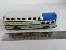 Vintage SSS Tin Litho Friction Greyhound Scenicruiser Bus Made in Japan #13989