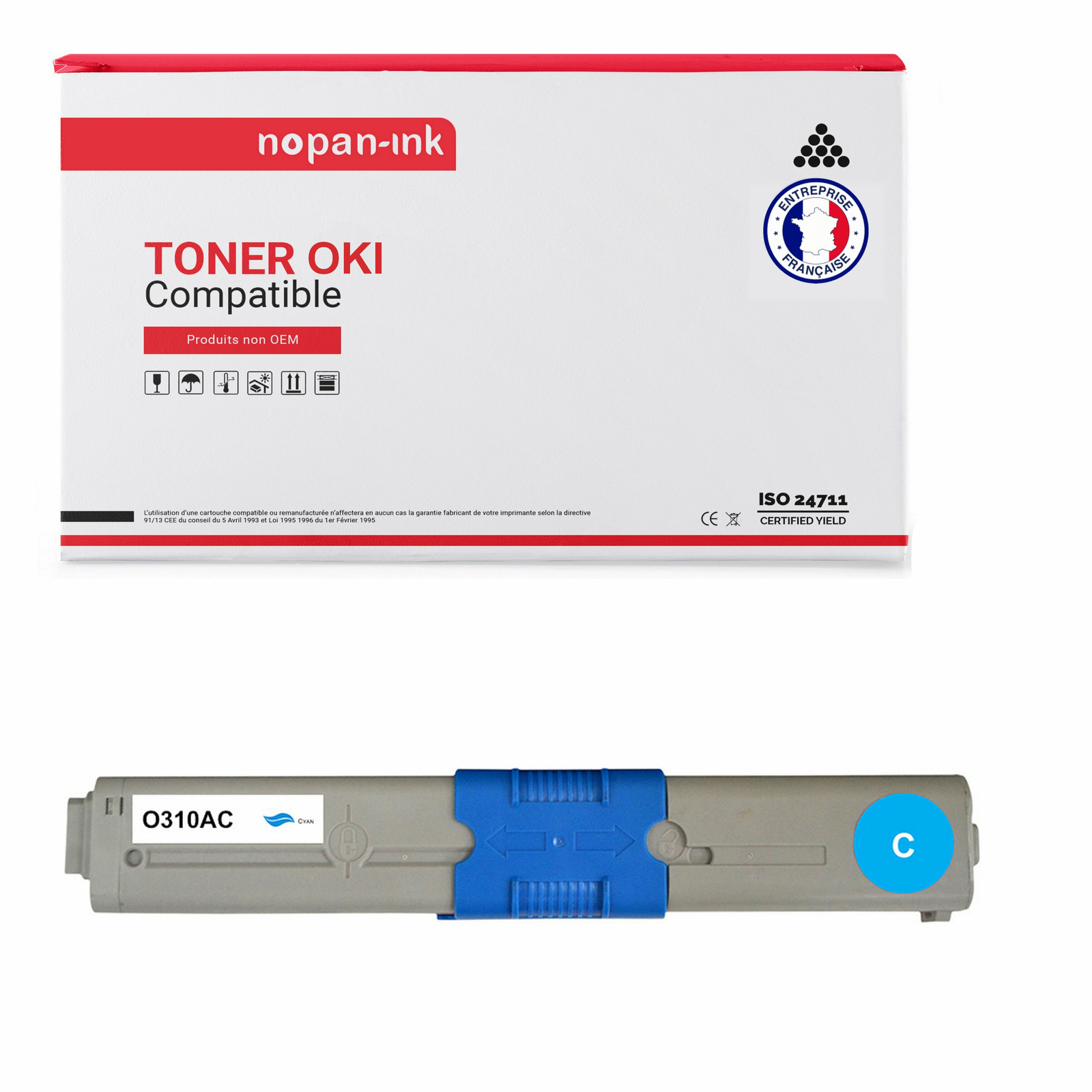 Toner cyan 44469706 NOPAN-INK compatible avec imprimantes OKI