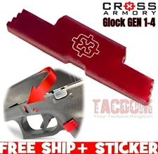 Cross Armory for Glok Gen 1 2 3 4 Pistol DRK RED Extended Slide Lock Take Down 