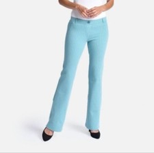Betabrand Size XL-Petite Blue Turquoise Striped Pull On 5-Pocket Yoga Dress Pant