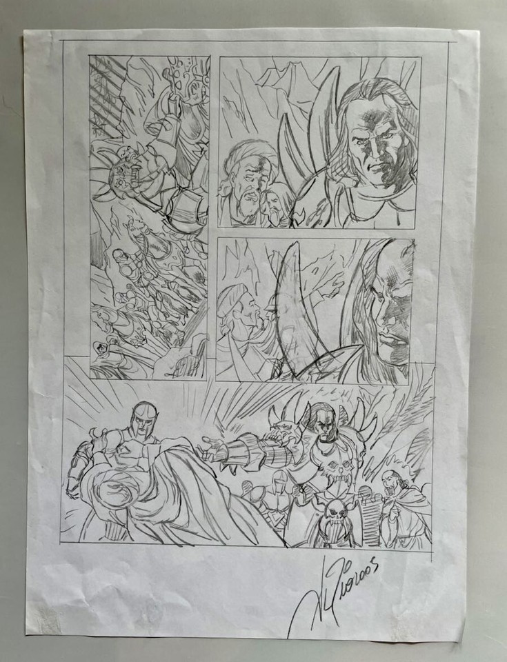 Al Rio Original Art for Dark Horse Comics Dungeon Siege Prelim 8.5x11 Signed Comic Art