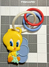 Looney Tunes Lovables Hard  Soft Teething Ring 1994 Gerber Tweety Bird Baby Toy