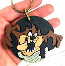 WB Tasmanian Devil Keychain Vintage Warner Bros Taz Cartoon  N75