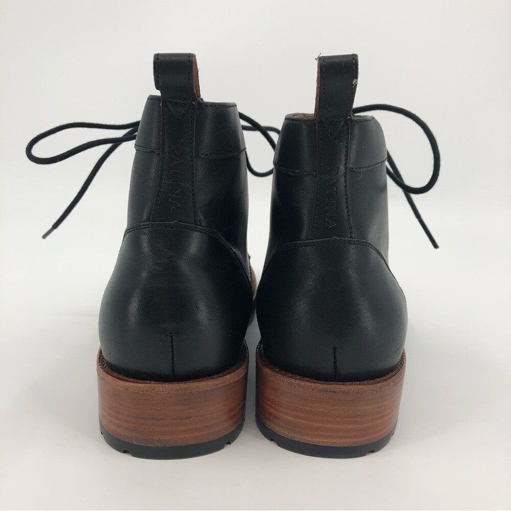 Patina Black & Brown Leather Lace Up Boots | Made in Mexico  display picture 1