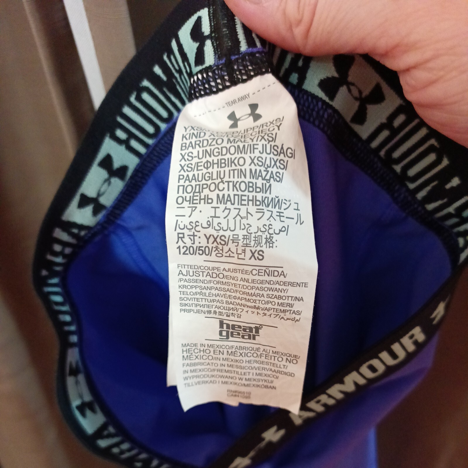 Girls Under Armour Big Logo Stretchy Pull On Purple Leggings Size Youth