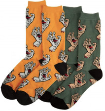 SANTA CRUZ Screaming Multi Hand Sock (2 Pack) / Skate, Skateboard Socks - Mg / V