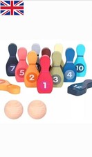 Set Bowling Bambini, Skittles Gioco per Bambini con 12 Spille da Bowling e 2 Palline