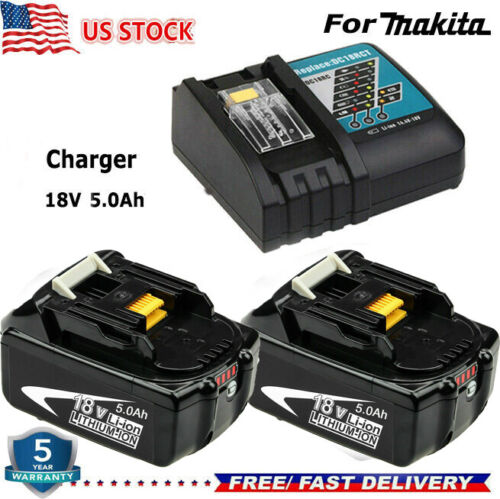 5.0Ah For MAKITA LXT LITHIUM-ION Battery / Charger 18 Volt BL1860B-2 BL1850B | eBay