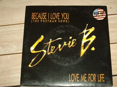 STEVIE B *RARE OZ PROMO 7" 45 ' BECAUSE I LOVE YOU (POSTMAN SONG) ' 1990 VGC+ - image 1 of 2