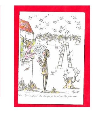 postal greeting card ''Do Ré Mi Fa Sol'' drawing PEYNET 1987