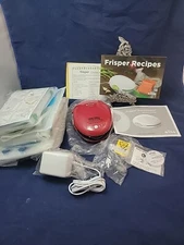 Oliso Frisper Red Vacuum Sealer FF-600 With Plenty Bags Recipes Instructions ETC