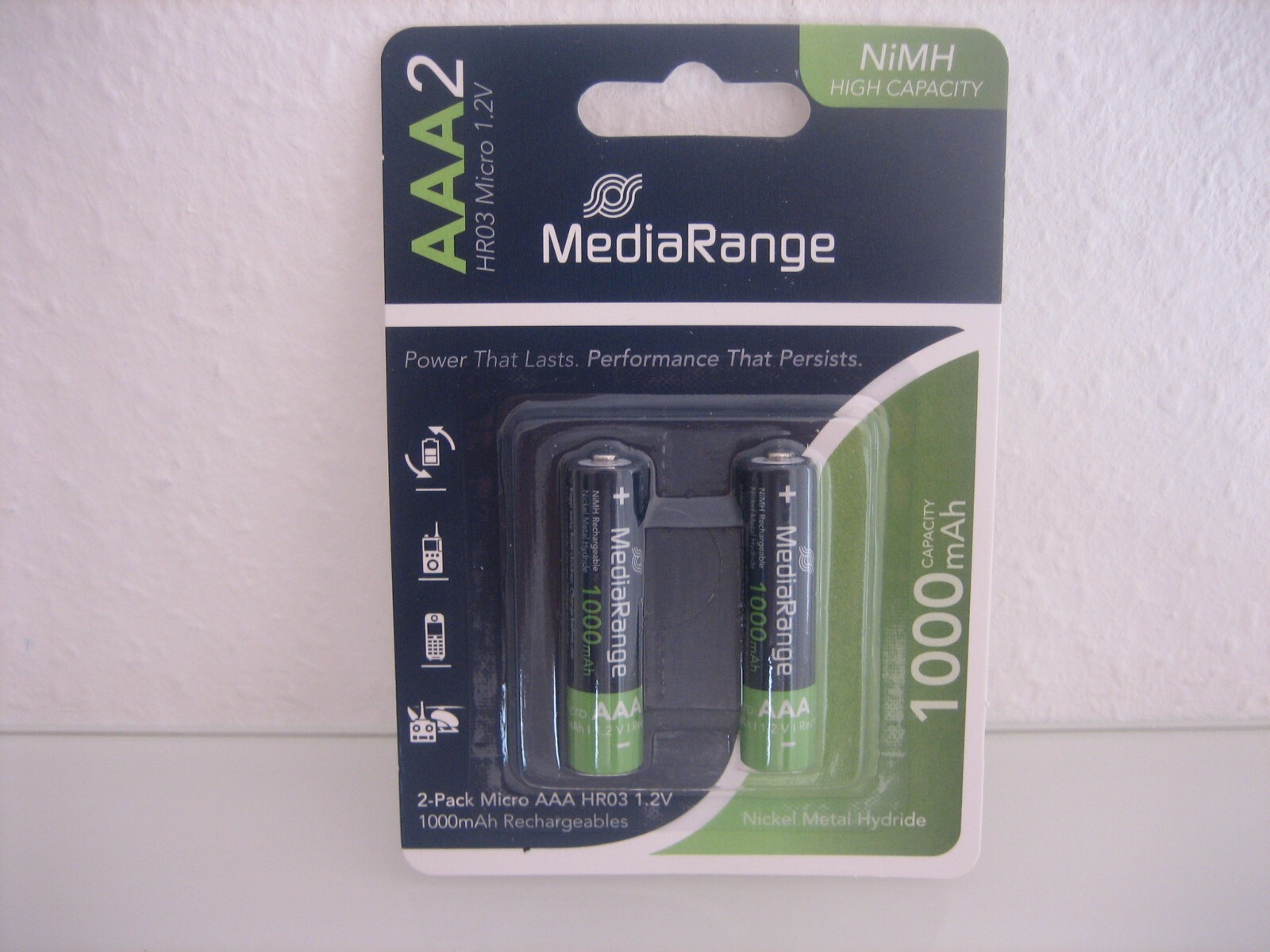 2 Stück Media Range AAA Akku MICRO BATTERY HR03 NiMh-Accu