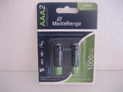 2 Stück  Media Range AAA  Akku  MICRO BATTERY HR03 NiMh-Accu 