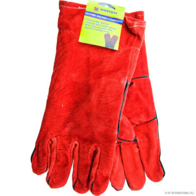 ROT KUH SPLIT LEDER SCHWEISSZAHLER SCHWEISSHANDSCHUHE BAUMWOLLE GEFÜTTERT HOHE TEMPERATUR NEU