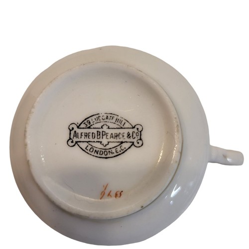 Vintage Alfred B Pearce Bone China Demitasse Yellow & Black Cup & Saucer Set - Picture 6 of 8