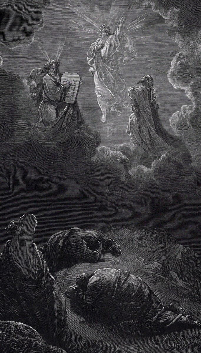 Gustave Dore 1800s Biblical Woodcut Transfiguration of Christ