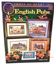 Vintage 1993 English Pubs CSB-89 Cross My Heart Cross Stitch Pattern Booklet