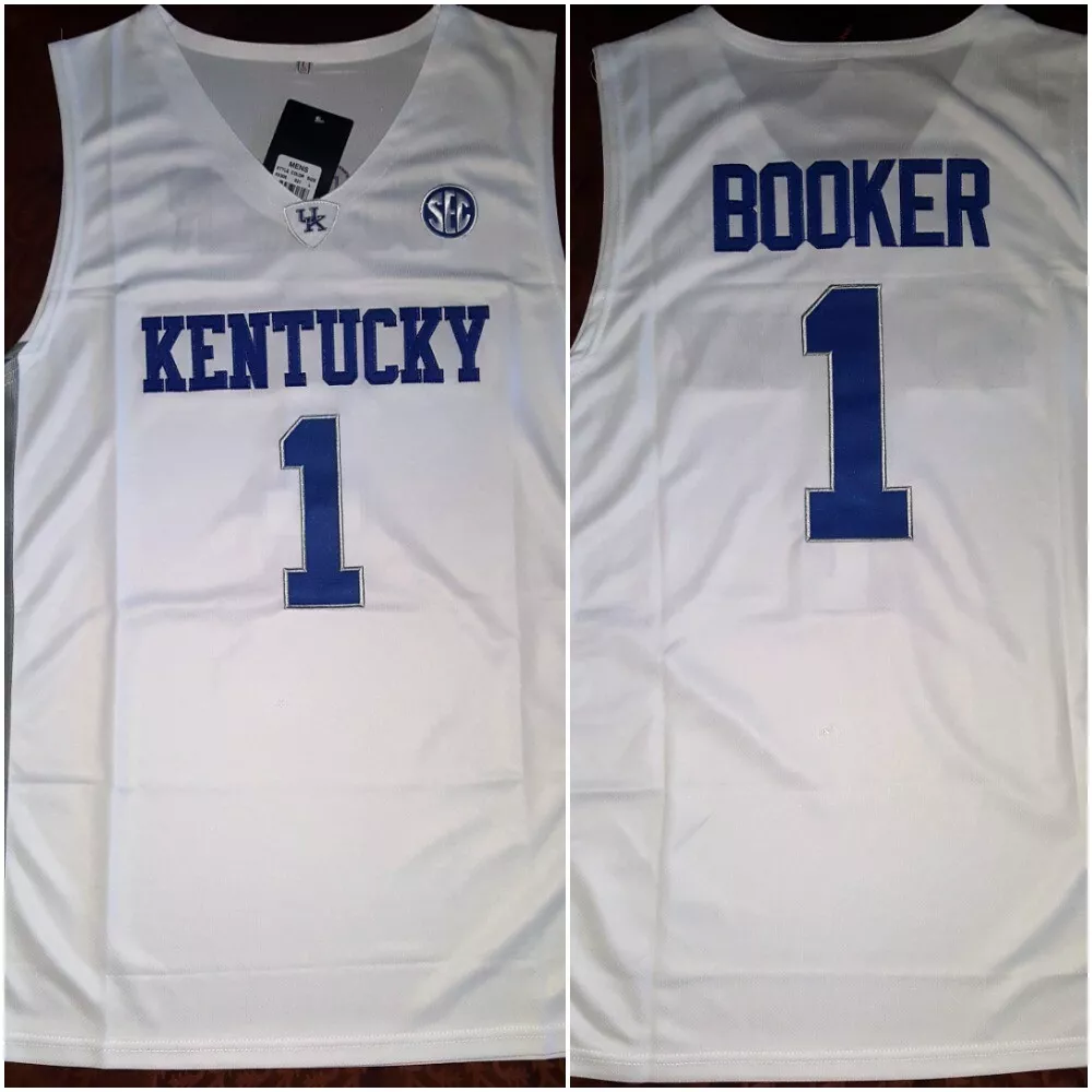 Rare Devin Booker Kentucky Wildcats White Medium Basketball Jersey