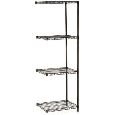 Nexel 5 Tier Black Epoxy Wire Shelving Add-On Unit 30''W x 18''D x 74''H