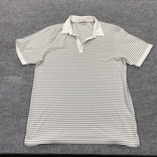 Travis Mathew Polo Shirt Mens XL Gray White Striped Golf Performance Stretch