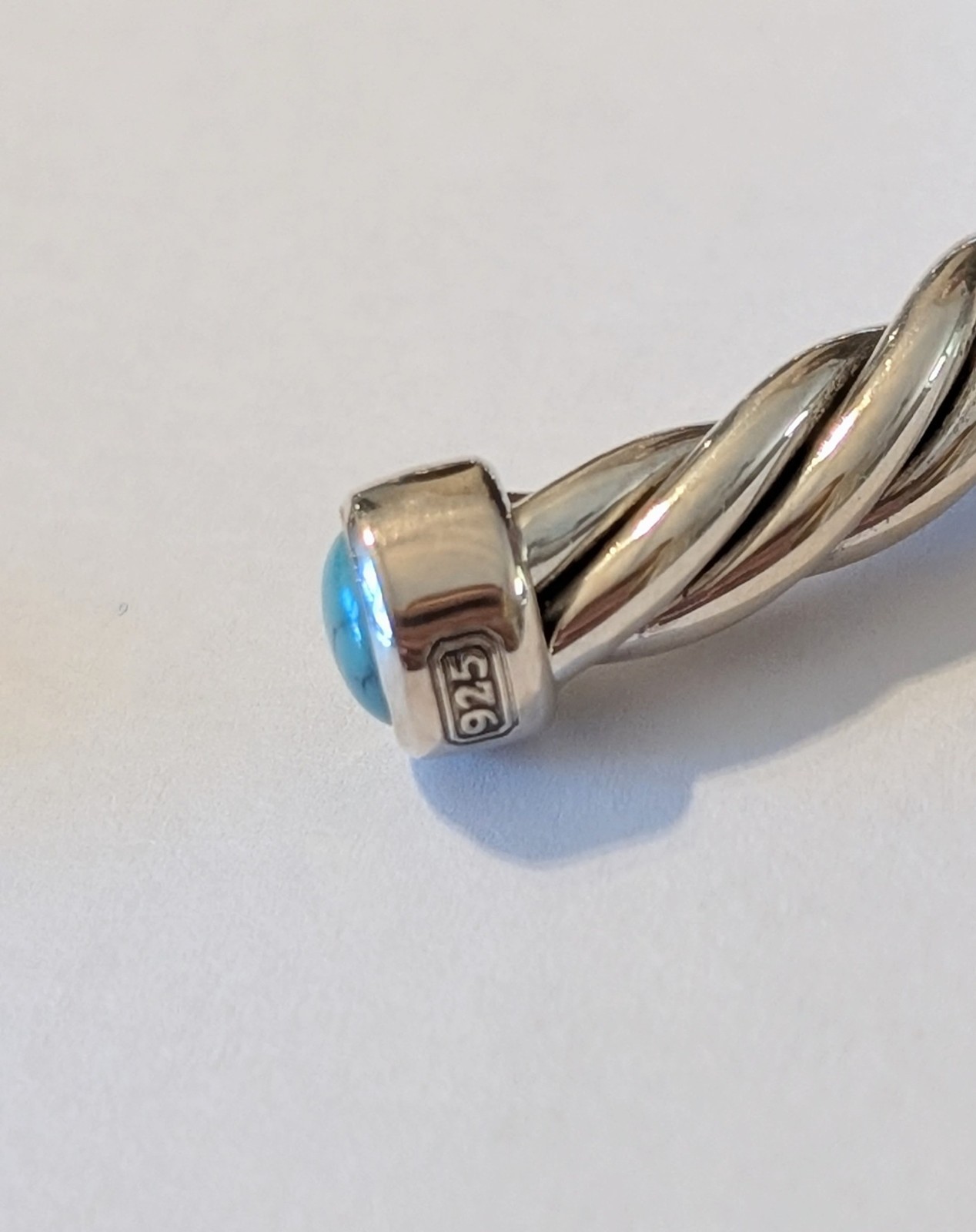 David Yurman Solid Sterling Silver Turquoise Cabl… - image 6