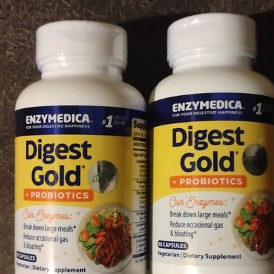 Enzymedica Digest Gold + Probiotics Vegetarian 90 (lot of 2)  Capsules Digestive