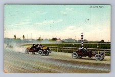 AN AUTO CAR RACE NEW YORK POSTCARD 1908
