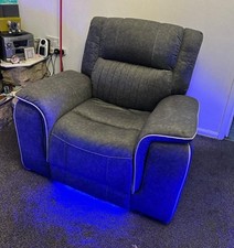 Hannah 1 Seater Microfibre Grey Electric Recliner Chair