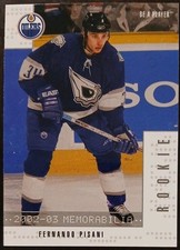 2002 - 2003 ITG Be A Player Fernando Pisani Rookie Memorabilia Update Series