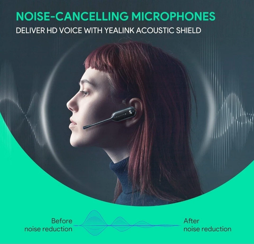 NEW Yealink WH63 UC Wireless DECT Headset + WHB630 Base – One-Ear Bluetooth - Image 3 of 4