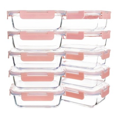 10 Pack 22 oz Glass Meal Prep Containers Food Storage with Lids Airtight