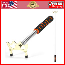 Pool Table Bridge Cue Stick  Adjustable Billiard Accessory w/ Brass Head