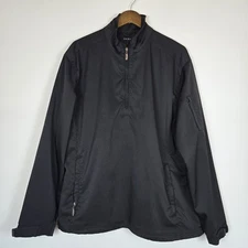 Oobe Men's Large Pullover Black Jacket Quarter Zip Windbreaker