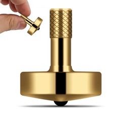 DjuiinoStar Premium Brass Spinning Top: 5-11 Minutes, Lengthened Stem, Easy to T