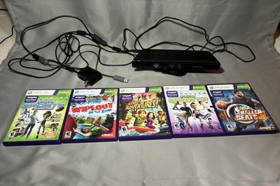 Microsoft Xbox 360 Kinect Sensor Bundle w/ 5Games Tested Working - Complete