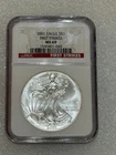 2001 SILVER EAGLE NGC MS 69  ~~ FIRST STRIKE ~~ NO SPOTS ~~ PRISTINE (043)