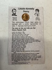 Penny Crafters Lincoln-Kennedy Penny History Card Stamped Lincoln Head Penny