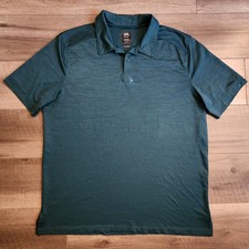 OAKLEY Polo Shirt Golf Performance Hydrolix Mens Large Green Regular Fit