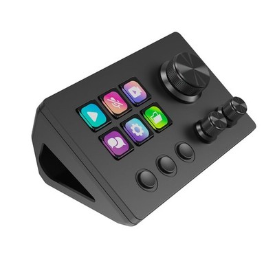 Basicolor N3 Stream Controller Deck mit 6 LCD-Makrotasten, 3 Buttons Black 