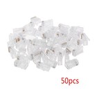 50pcs 10P10C RJ45 RJ48 RJ50 Cat5E UTP Ethernet Connector Modular Crystal