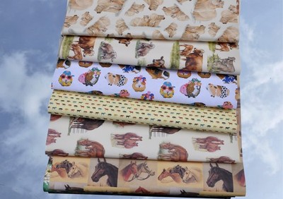 Pferde, Kühe, Eisbär, Meerschweinchen - Geschenkpapier - Tiere