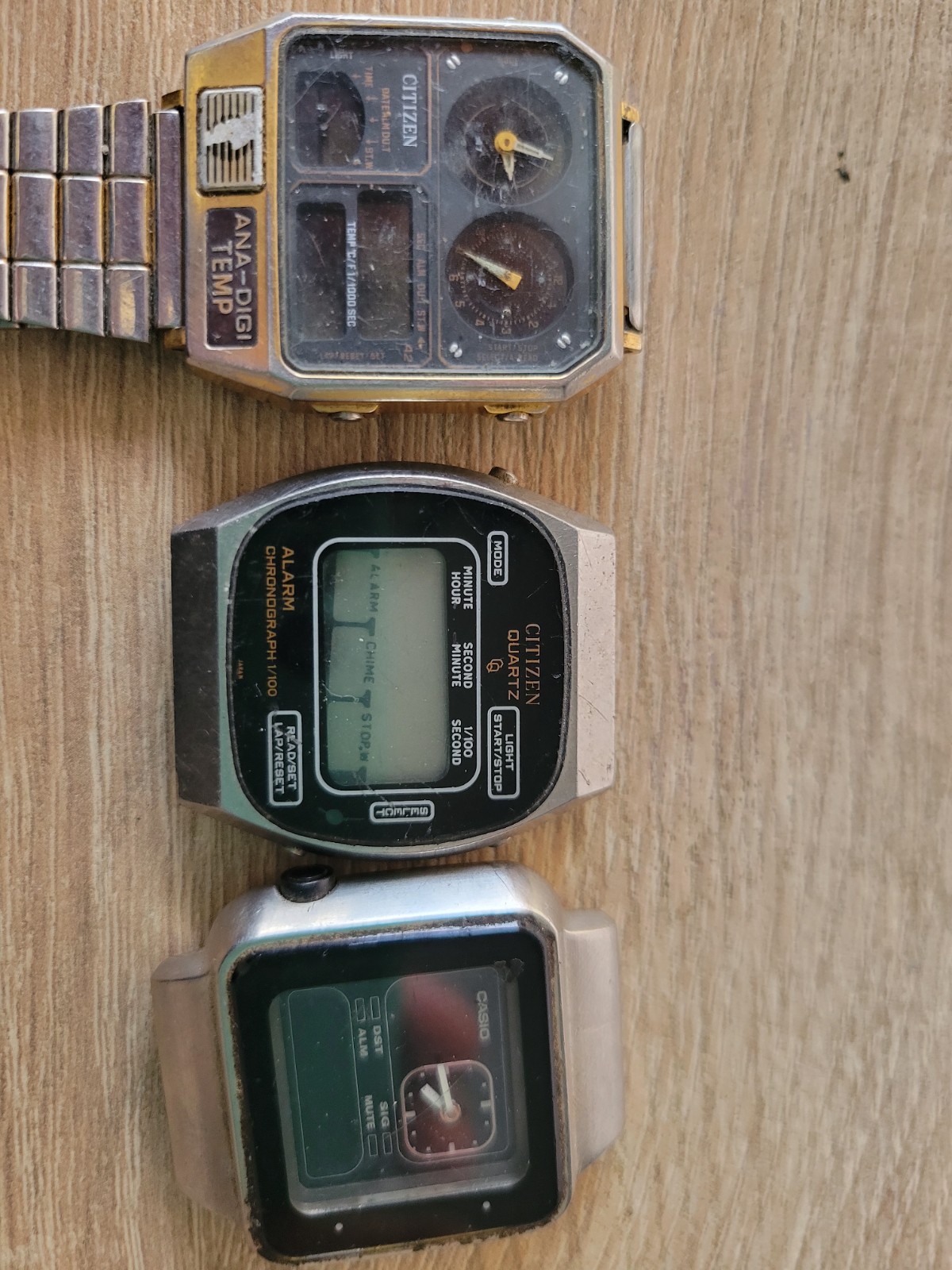 Lot Watches Citizen Ana Digi  Temp, Casio ana Digi ,citizen Digital For Parts