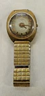 Vintage MCM Timex Gold Tone Automatic Date Wrist Watch Atomic Space Not Running