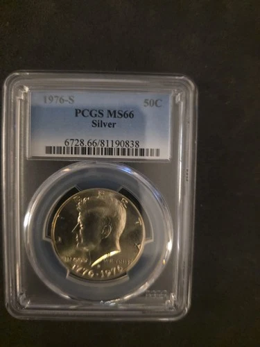 1976-S 50C Silver Kennedy Half Dollar PCGS MS66 Bicentennial