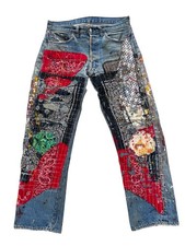 Vintage 1970s Levi  s 501 Boro Patchwork Denim