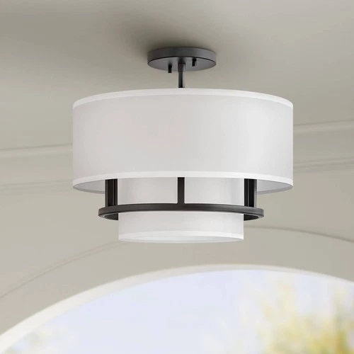 Hinkley Graham 16" Wide Black 3 Light Ceiling Light - Picture 1 of 8